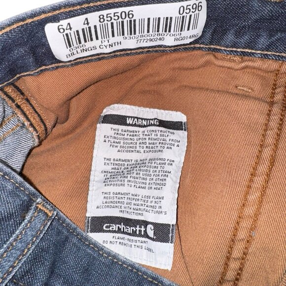 Carhartt Women FR Jeans 14 Regular Original Fit CAT 2 Flame Resistant Blue Denim - Picture 8 of 11